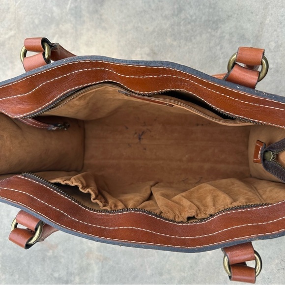 Patricia Nash Zancona Tote Shoulder Bag Studded Tan Brown Leather READ - Picture 13 of 15